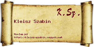 Kleisz Szabin névjegykártya
